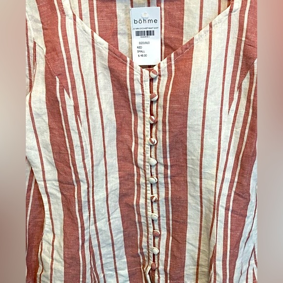 New Bohme XS/Small Striped Button Up Top - Picture 2 of 4